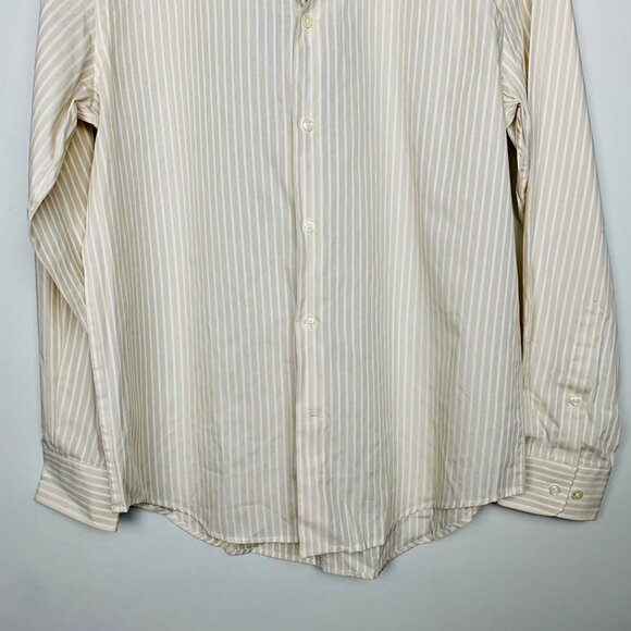 #42 Perry Ellis NWT Men’s  Principals Camel Long Sleeve Button Down Dress Shirt - Picture 3 of 4